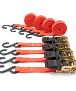 Set 4 chingi cu clichet, rezistent la 680 kg/chingă, TUV/GS – 25 mm × 4.5 m – 680 kg - Carguard - calitate și siguranță garantată!